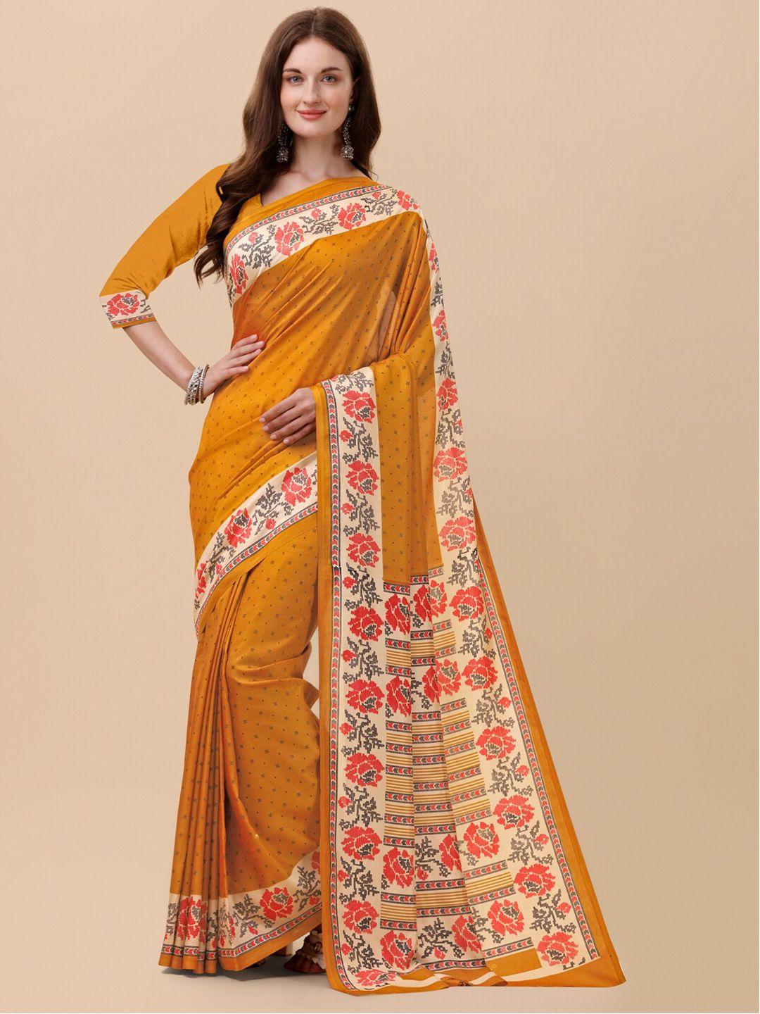 sangria floral pure crepe saree