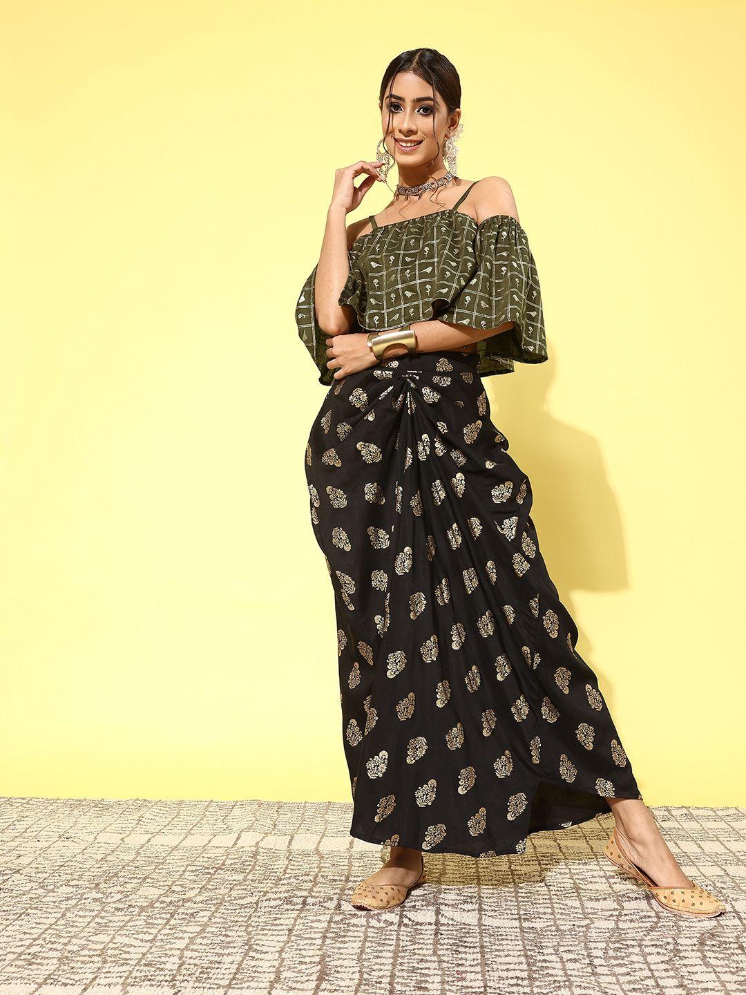 sangria foil printed ethnic co-ord