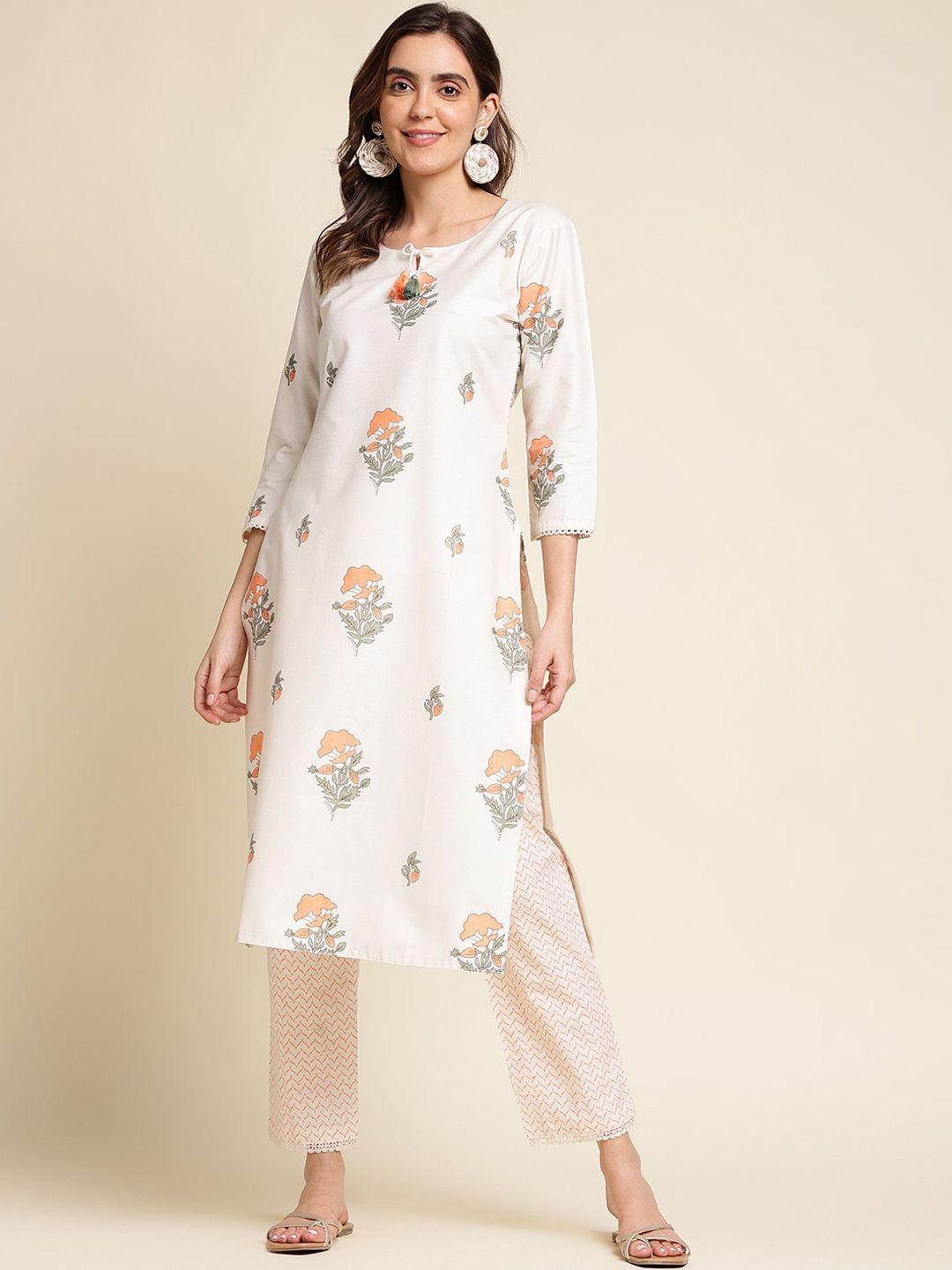 sangria foral printed straight kurta with trouser