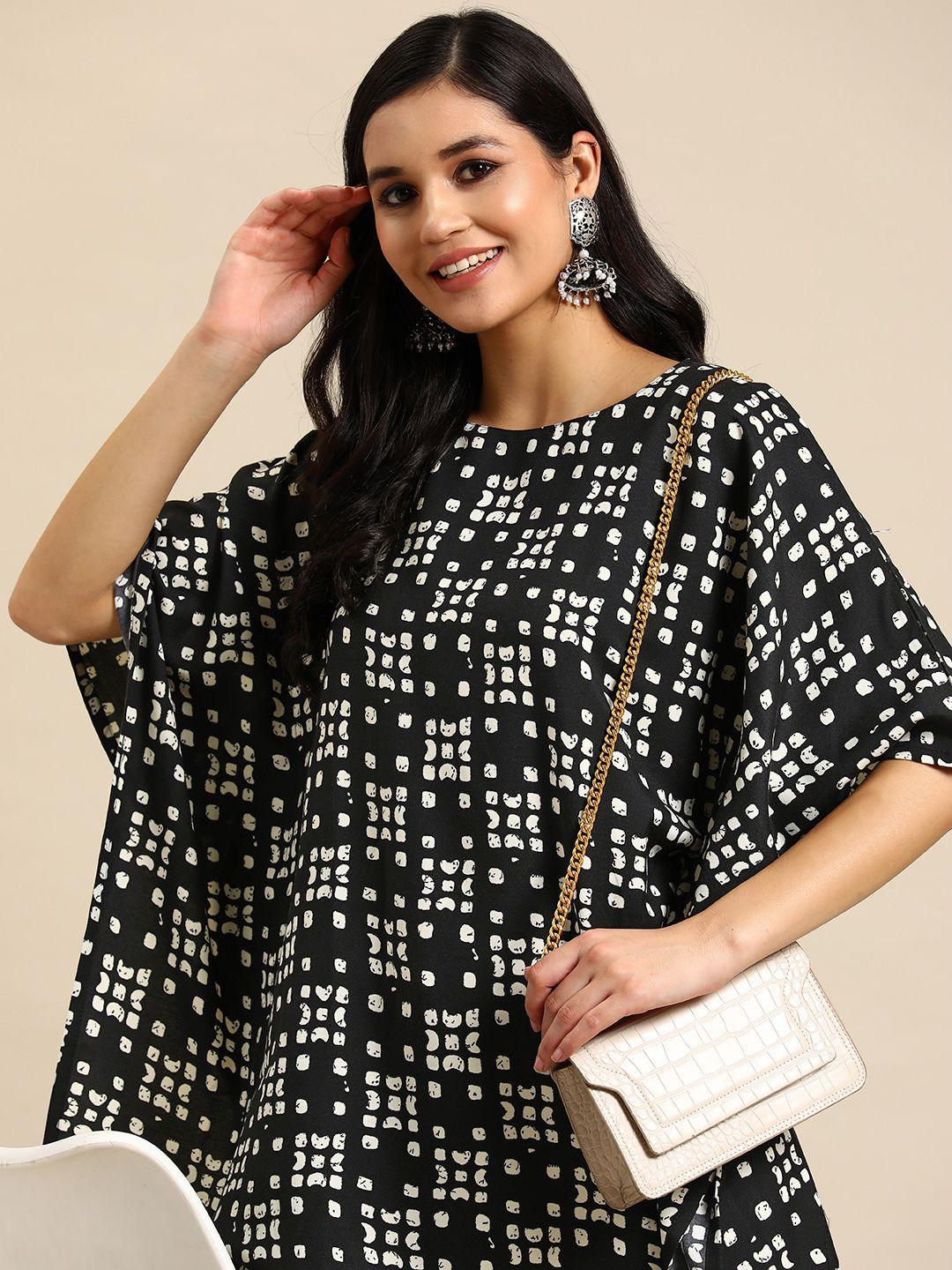 sangria geometric print kaftan kurta