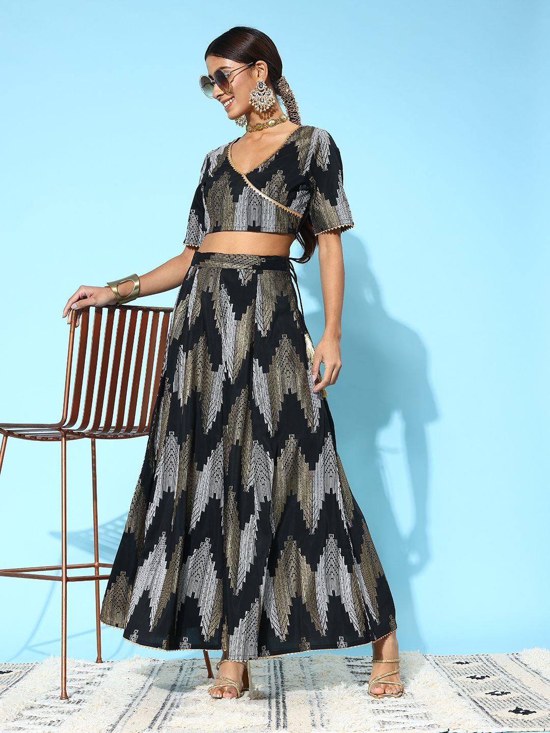 sangria geometric printed ethnic co-ords