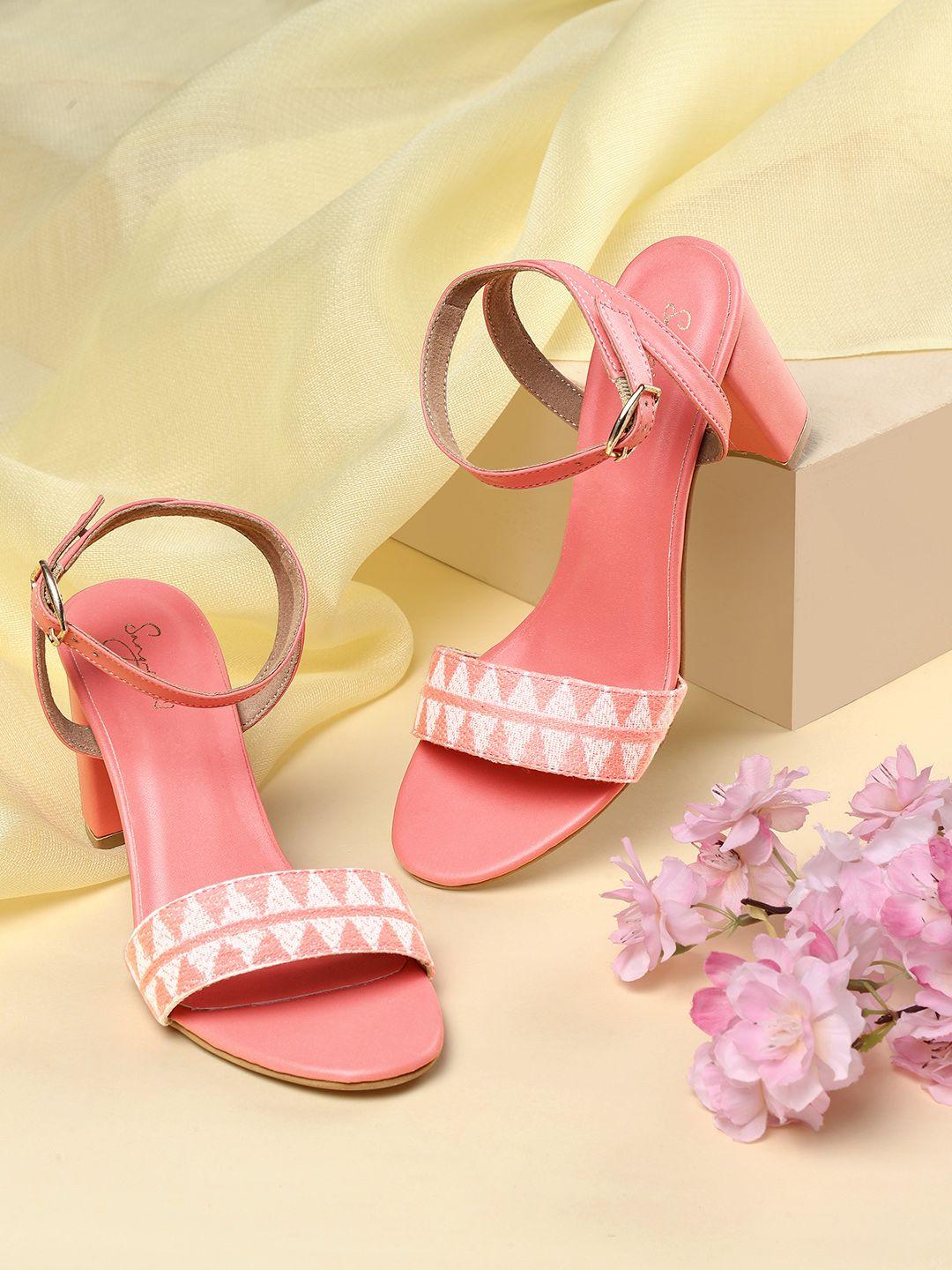 sangria geometric woven design heels