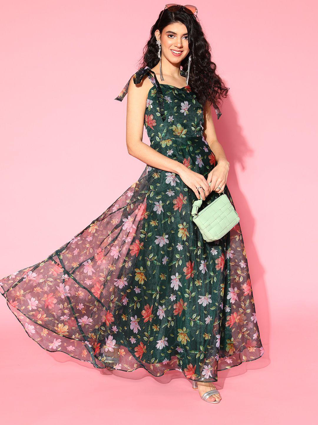 sangria gorgeous green floral gown for days
