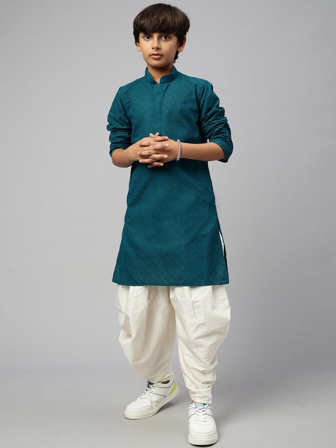 sangria mandarin collar long sleeves straight kurta with dhoti pant set