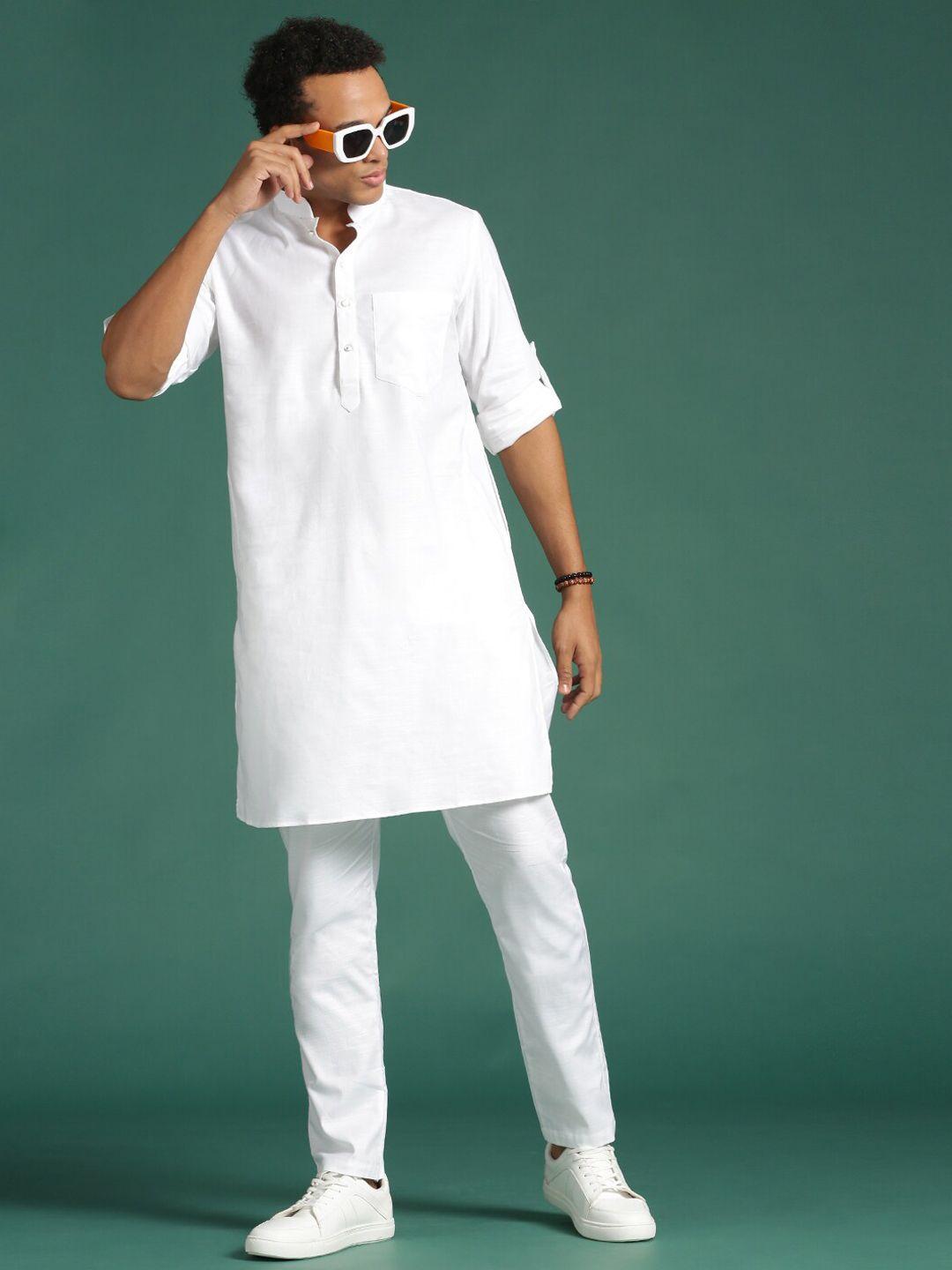 sangria mandarin collar straight kurta with trouser