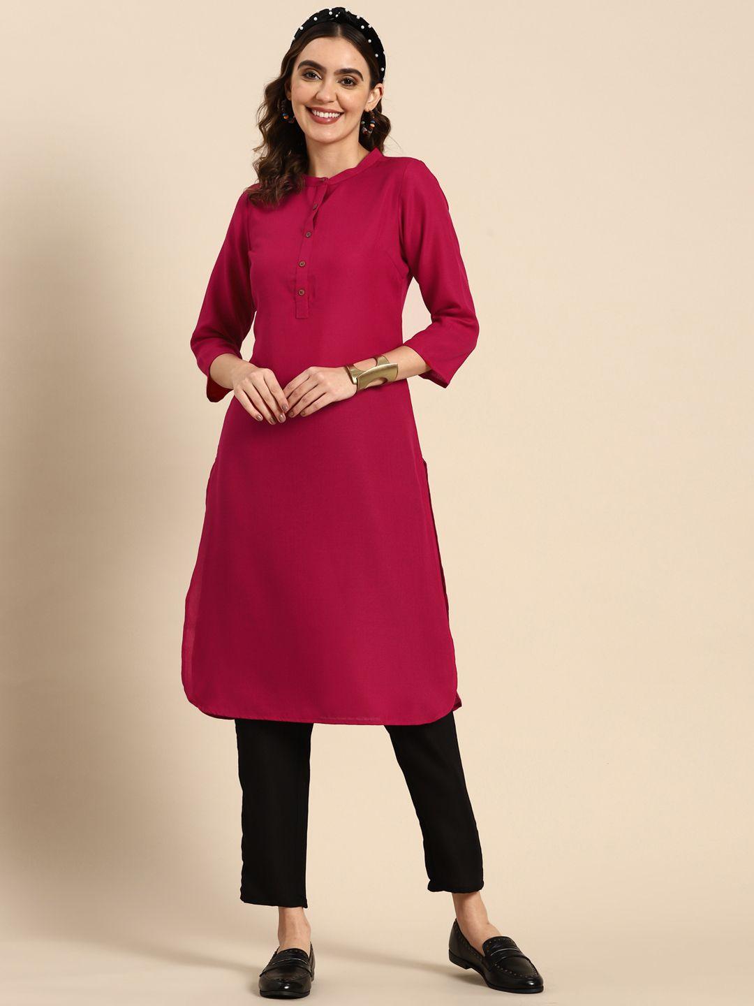 sangria mandarin collar straight kurta