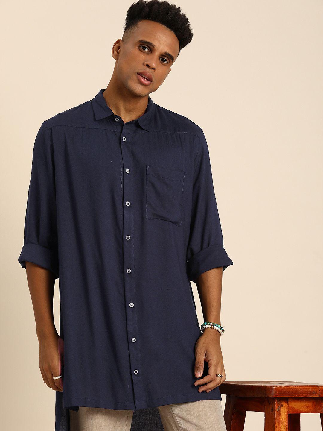 sangria men solid straight kurta