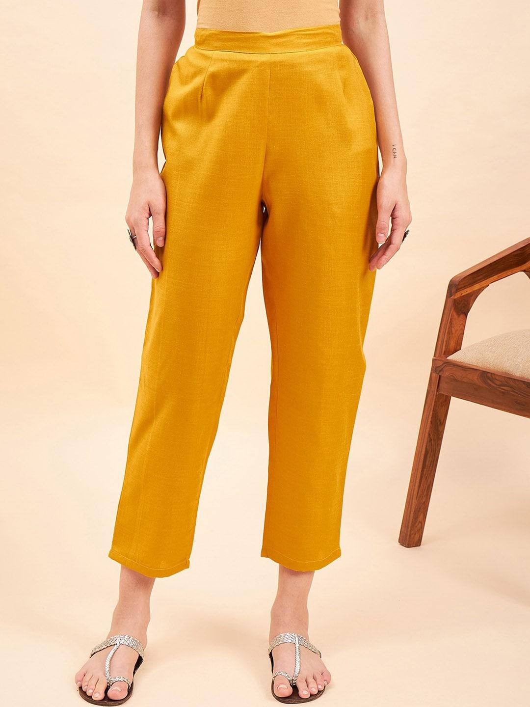 sangria mid rise straight fit trousers