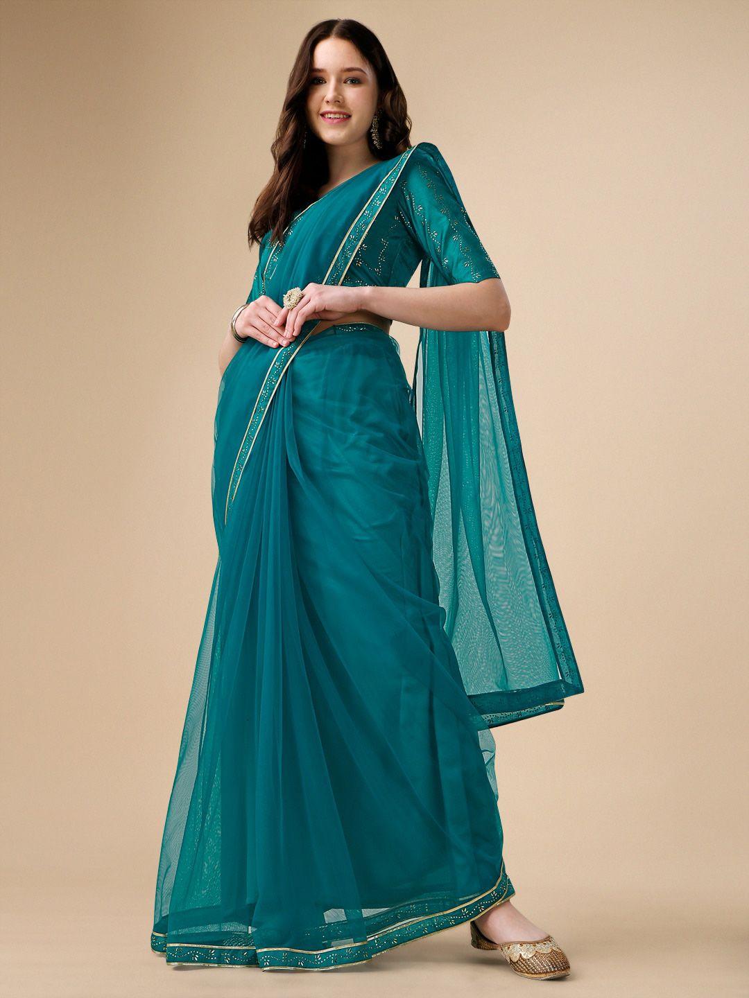 sangria mukaish detailed net saree