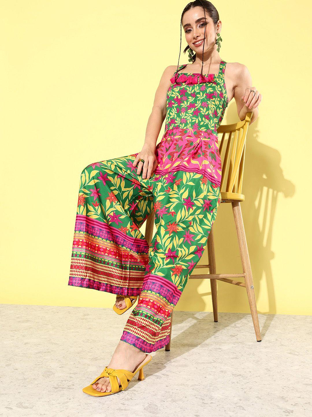 sangria multicoloured romanticism new jumpsuit floral printed basic jumpsuit