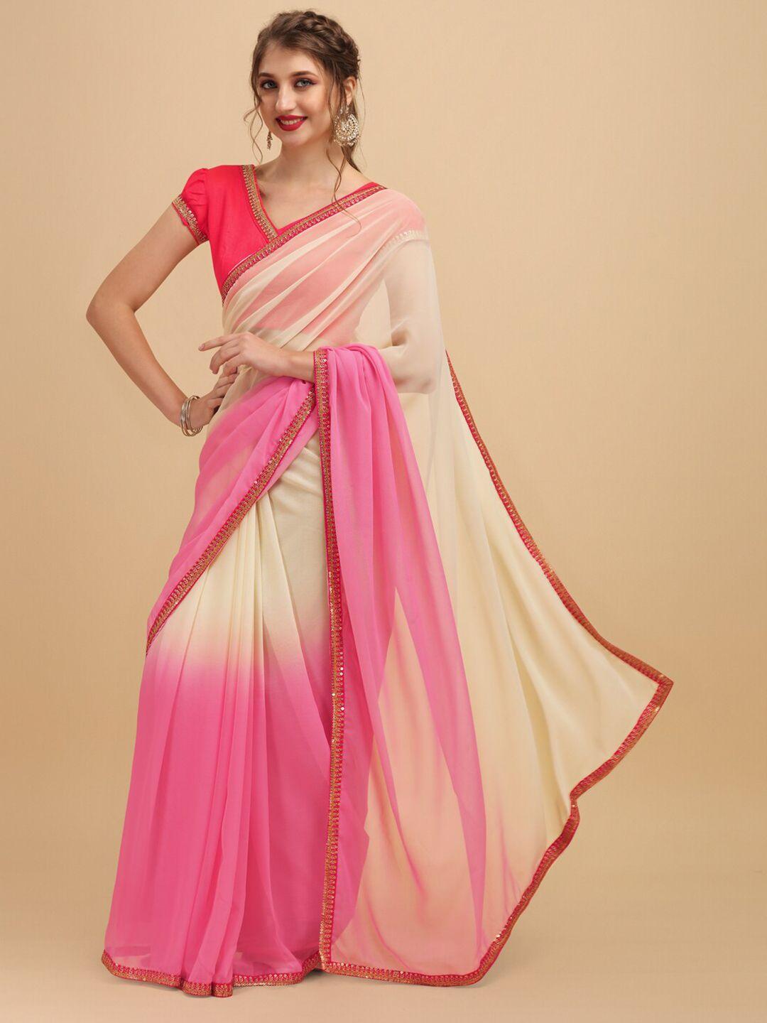 sangria ombre dyed pure georgette saree