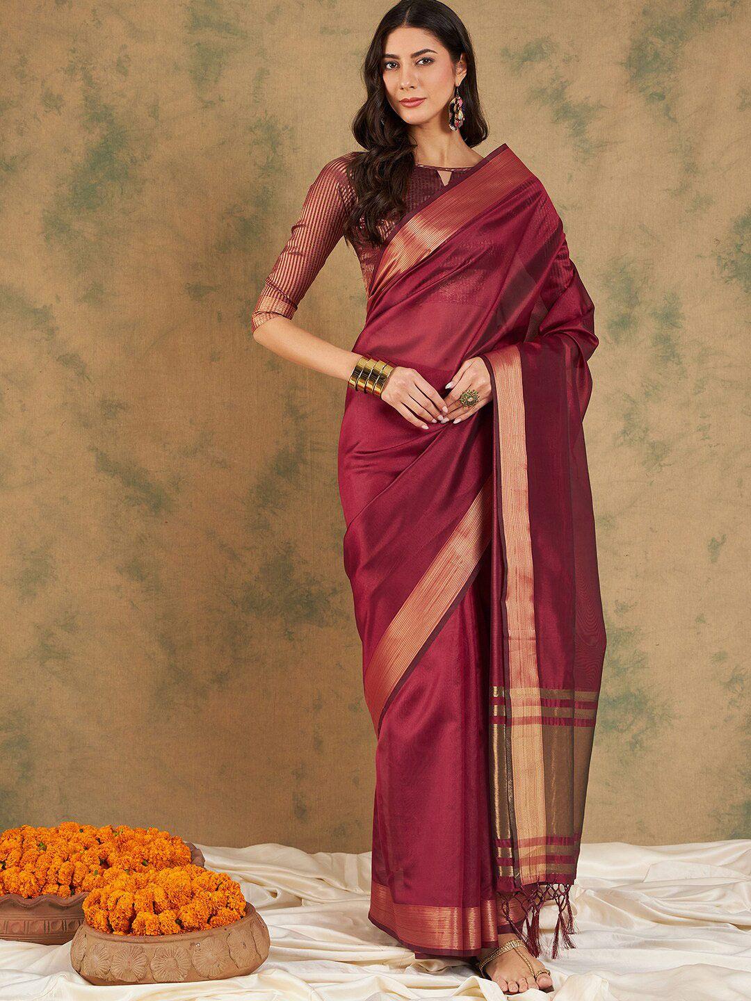 sangria organza zari kanjeevaram saree