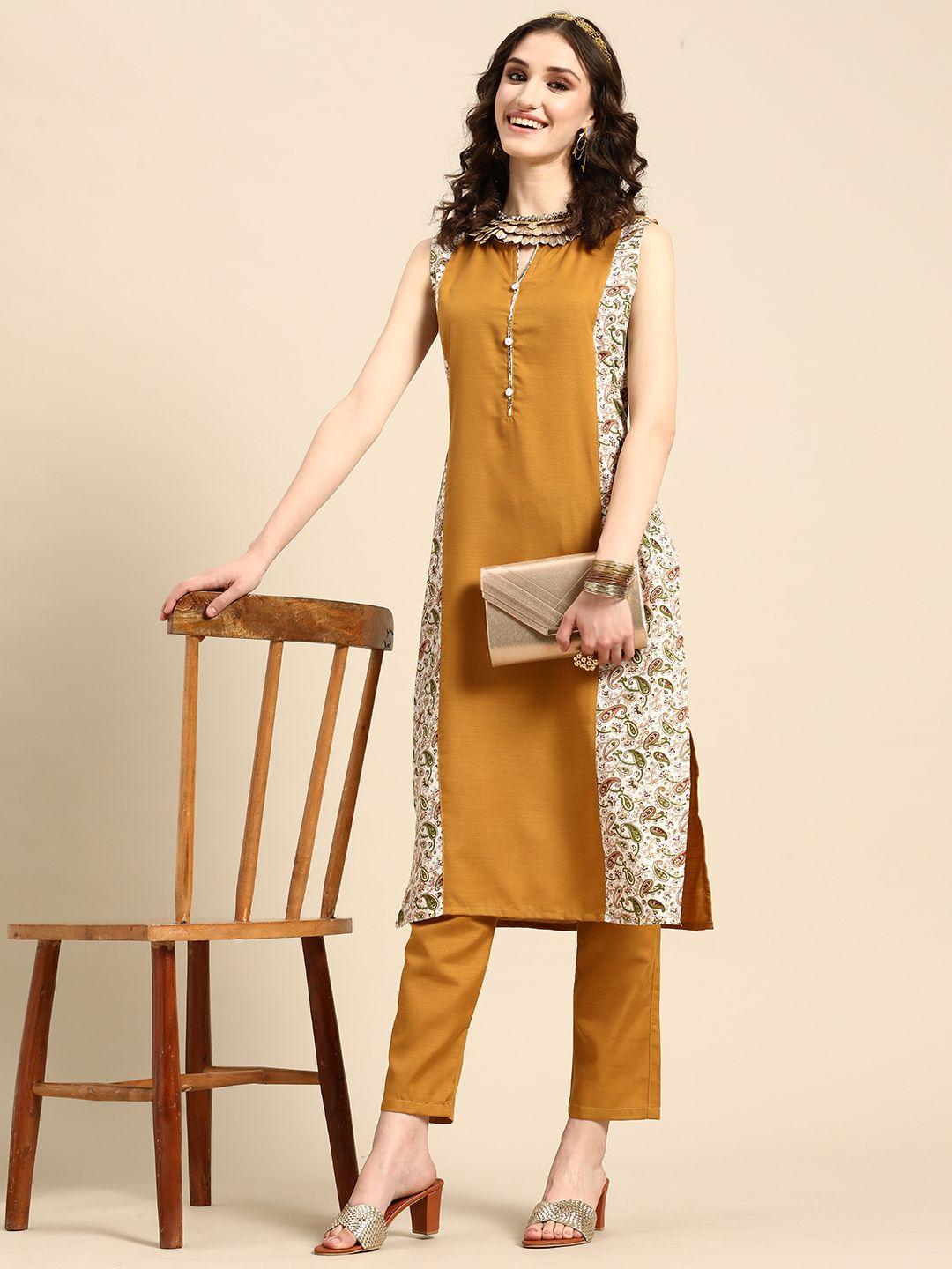 sangria paisley printed kurta with trousers