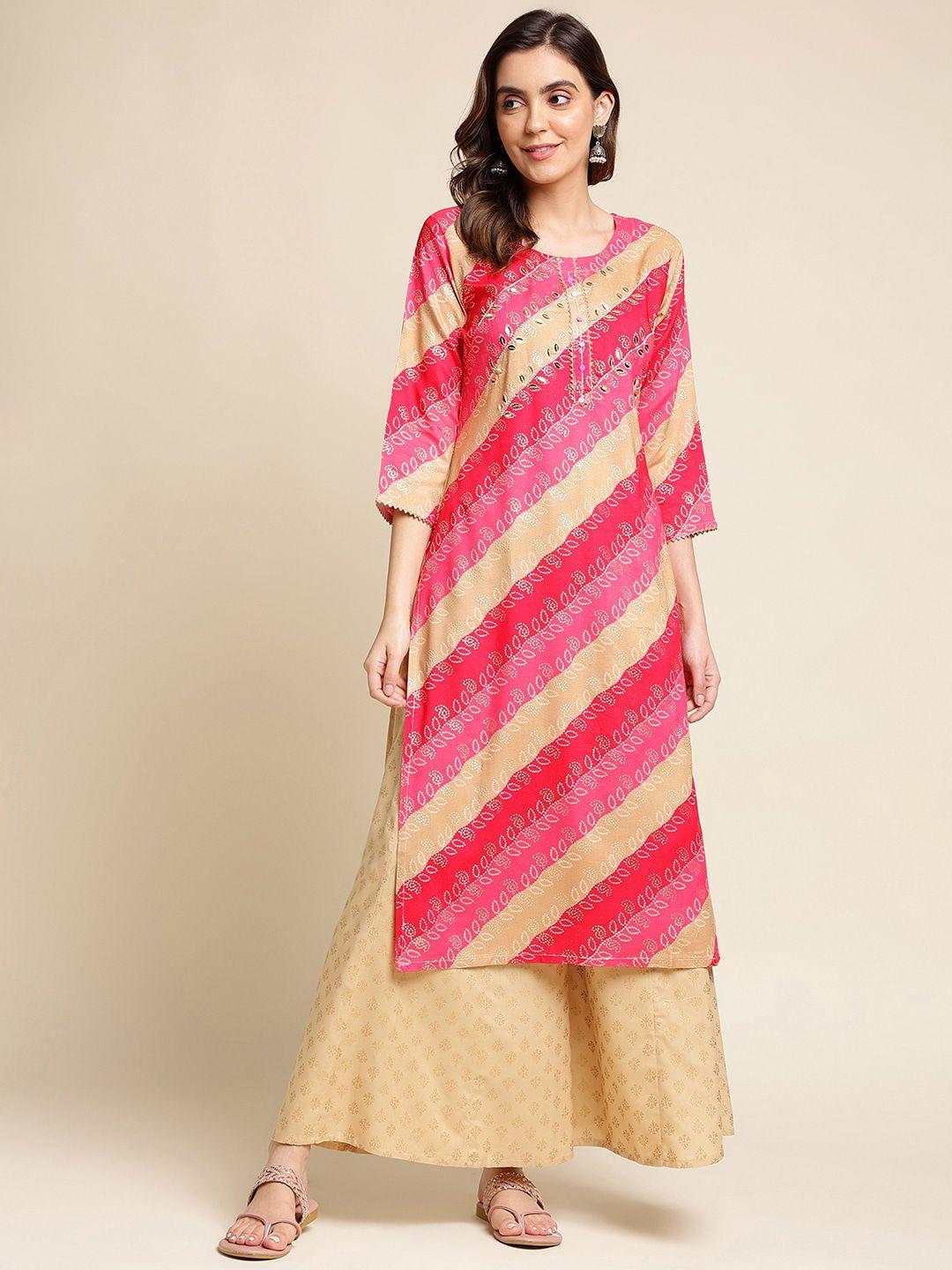 sangria paisley printed sequinned straight kurta