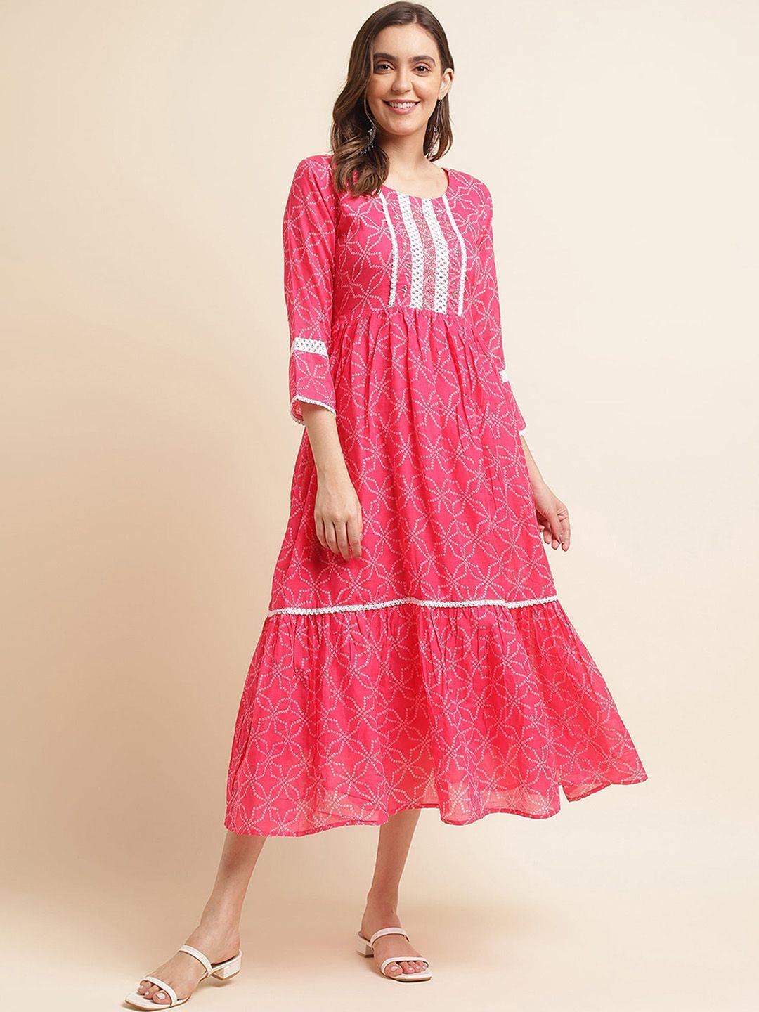 sangria printed a-line ethnic dress
