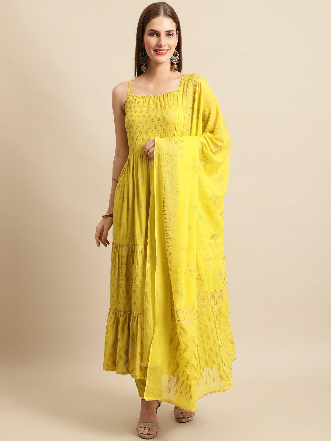 sangria printed a-line kurta & trouser with dupatta