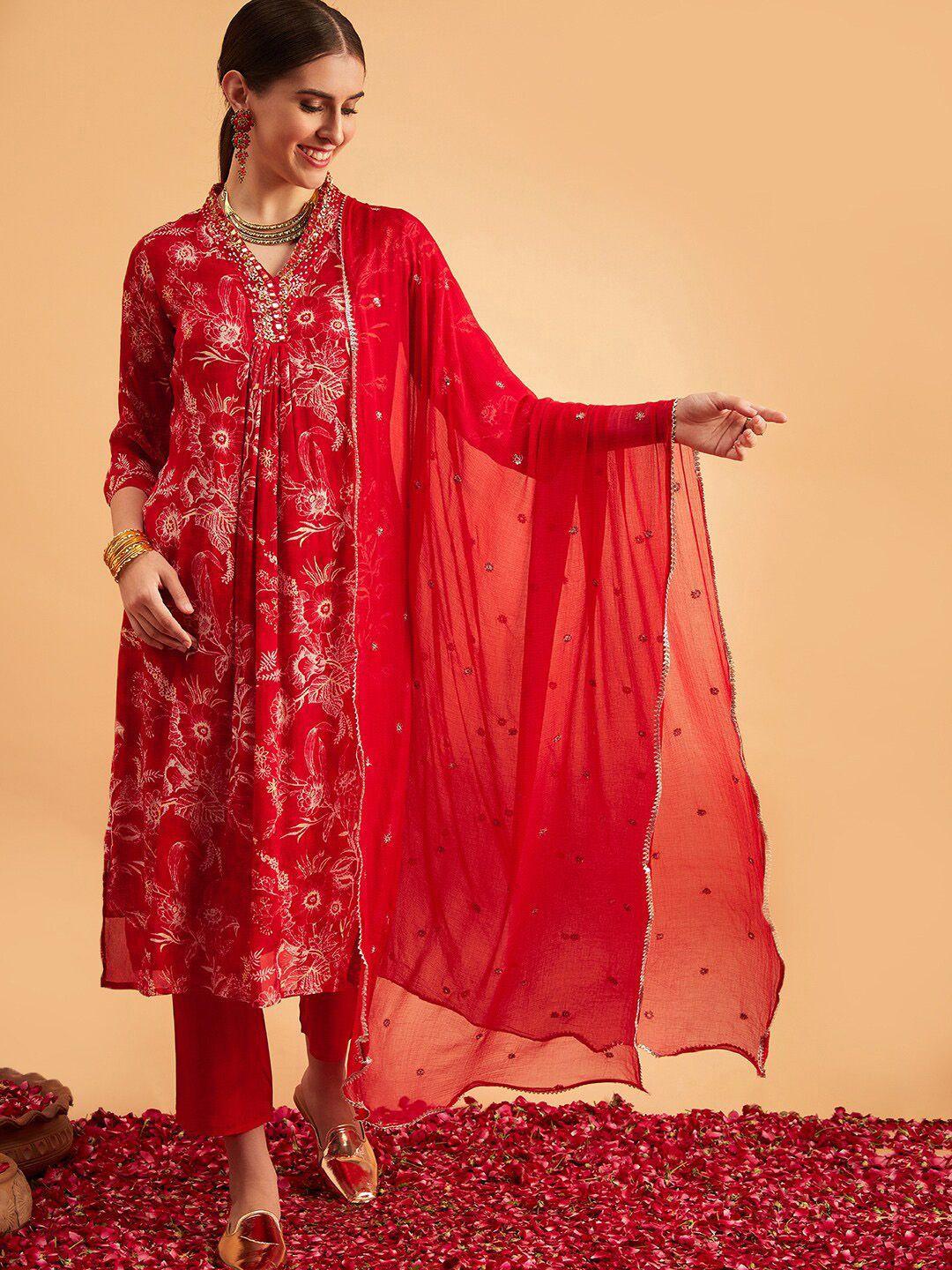 sangria printed a line kurta set