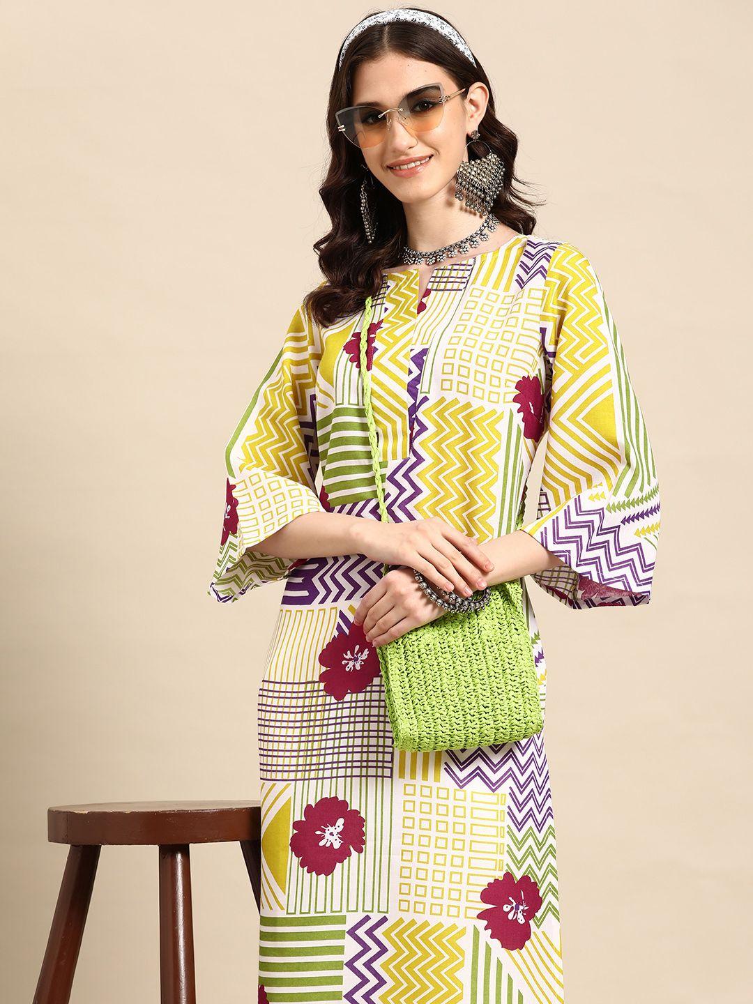 sangria printed bell sleeves kurta