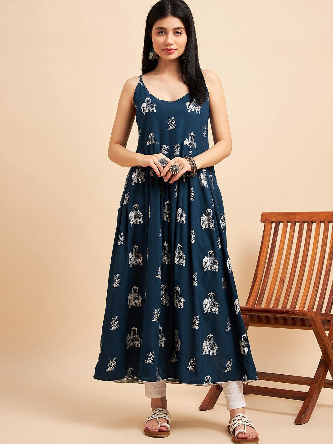 sangria printed flared kurtas