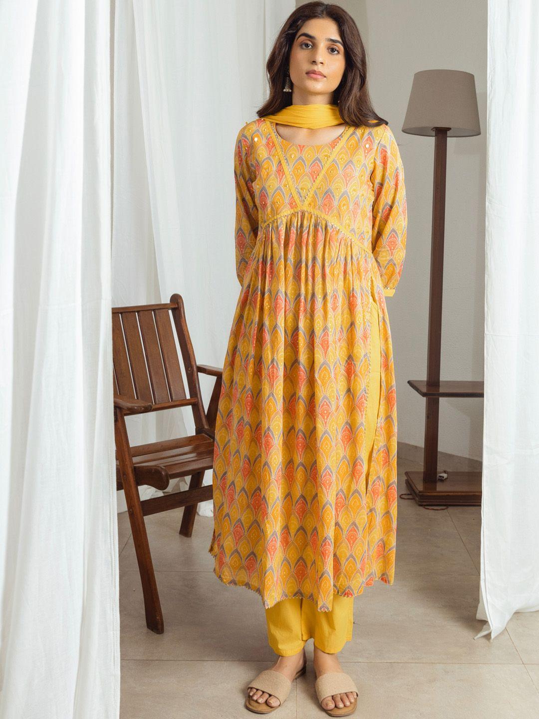 sangria printed kurta sets