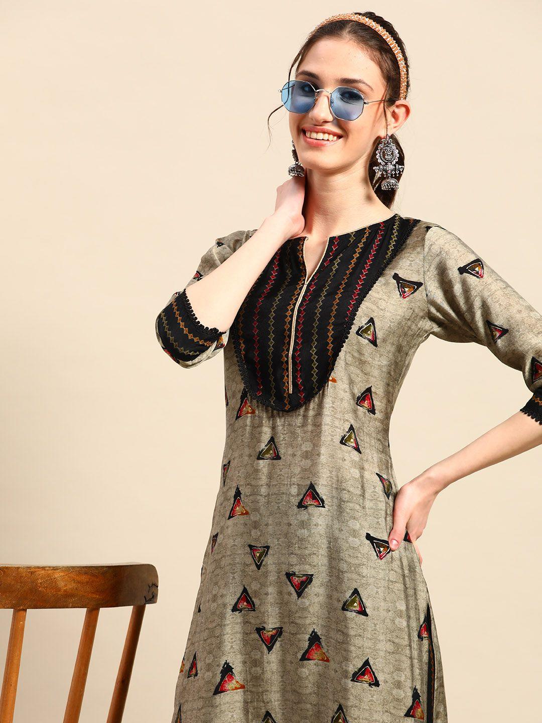 sangria printed kurta with palazzos