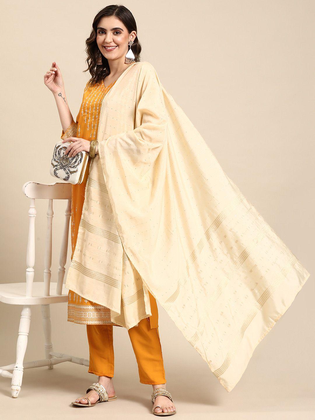 sangria printed kurta with trousers & dupatta