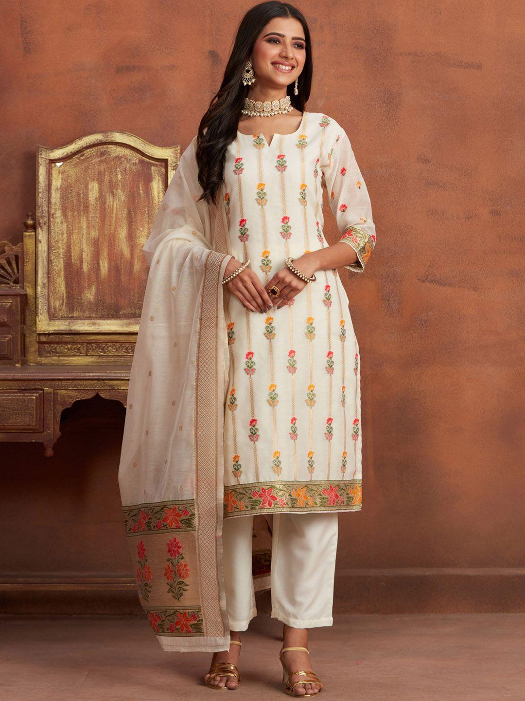 sangria printed kurta with trousers & dupatta