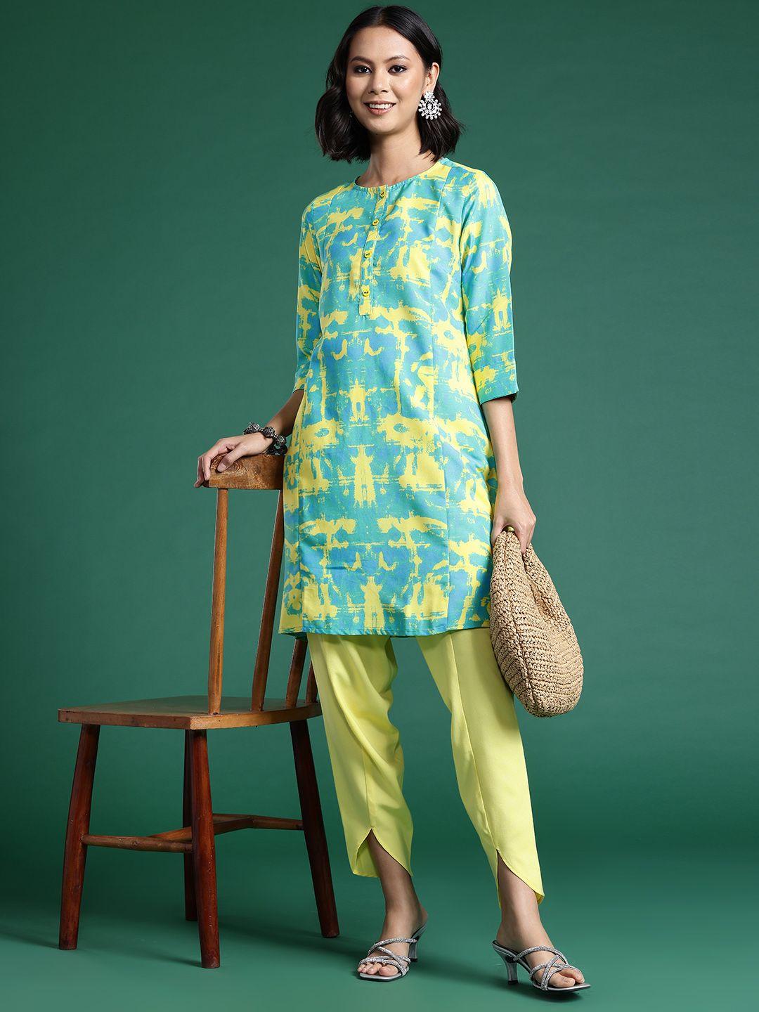 sangria printed regular kurta with salwar