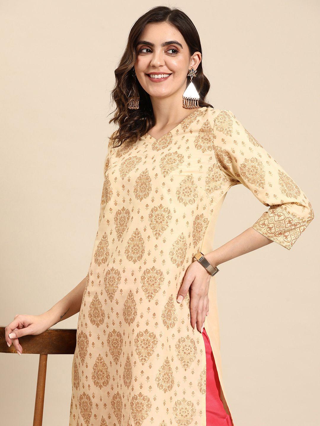 sangria printed regular kurta with trousers