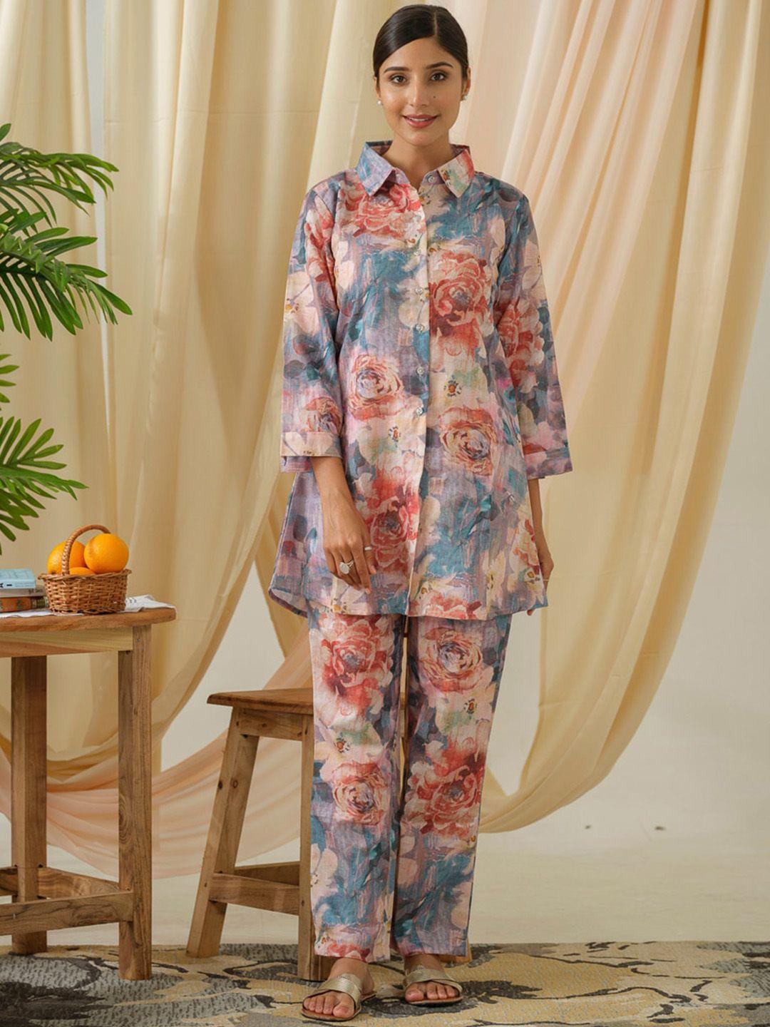 sangria printed shirt & trouser