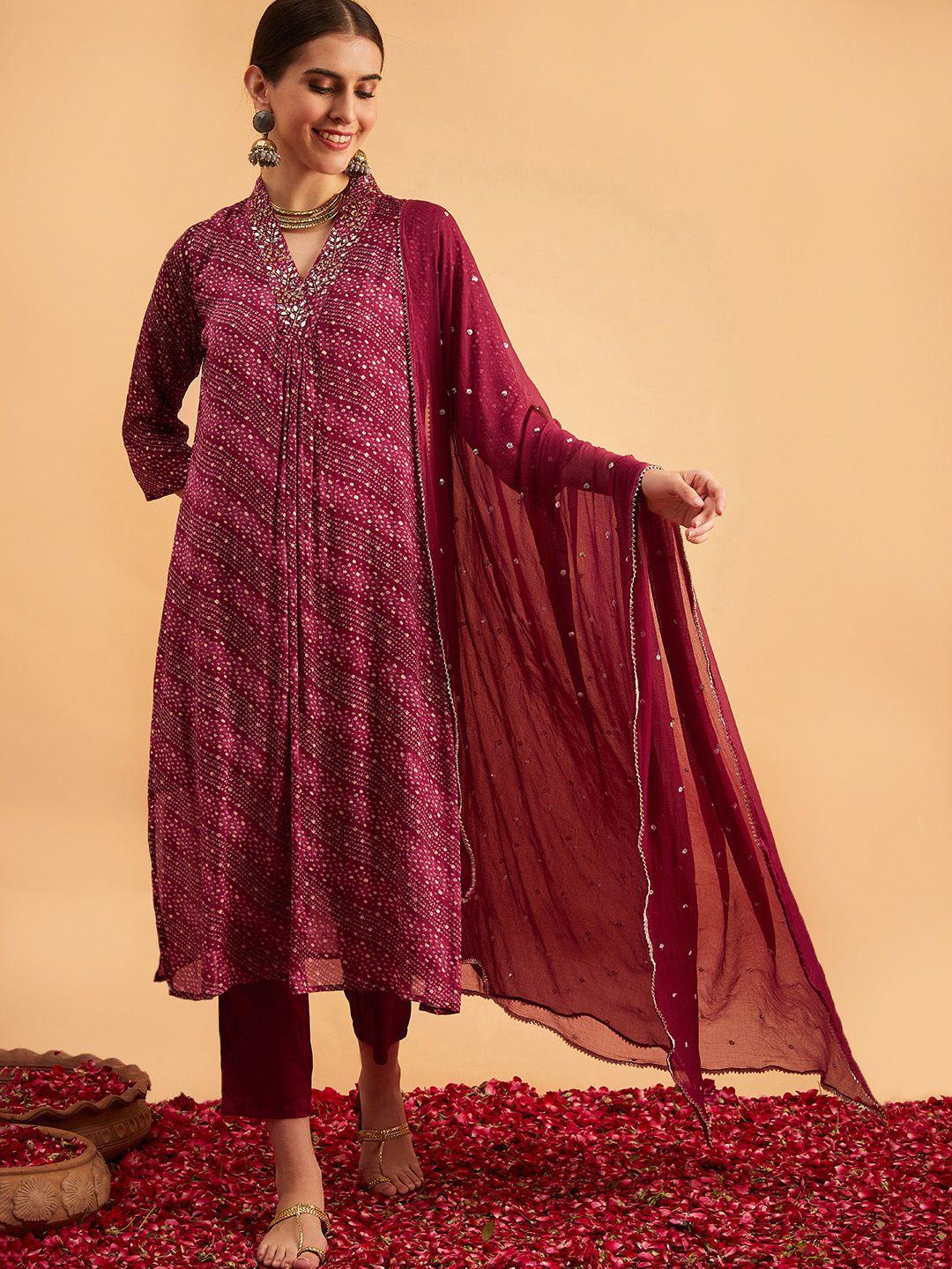 sangria printed straight kurta sets