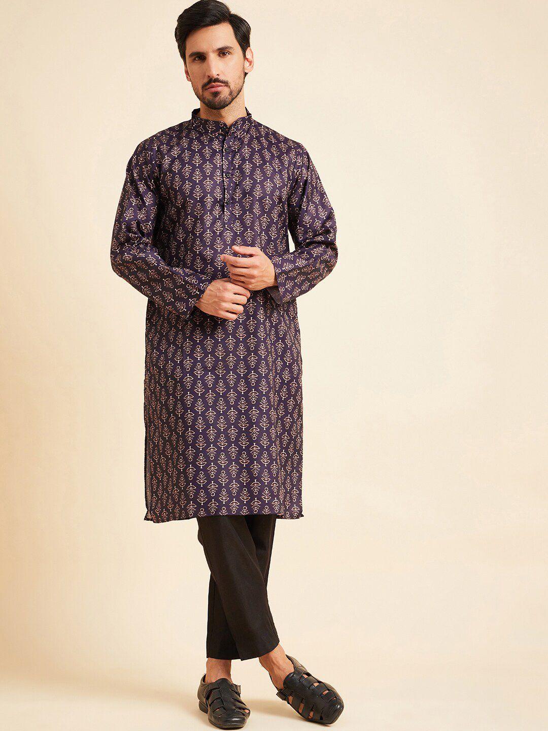 sangria printed straight kurta with pyjama set