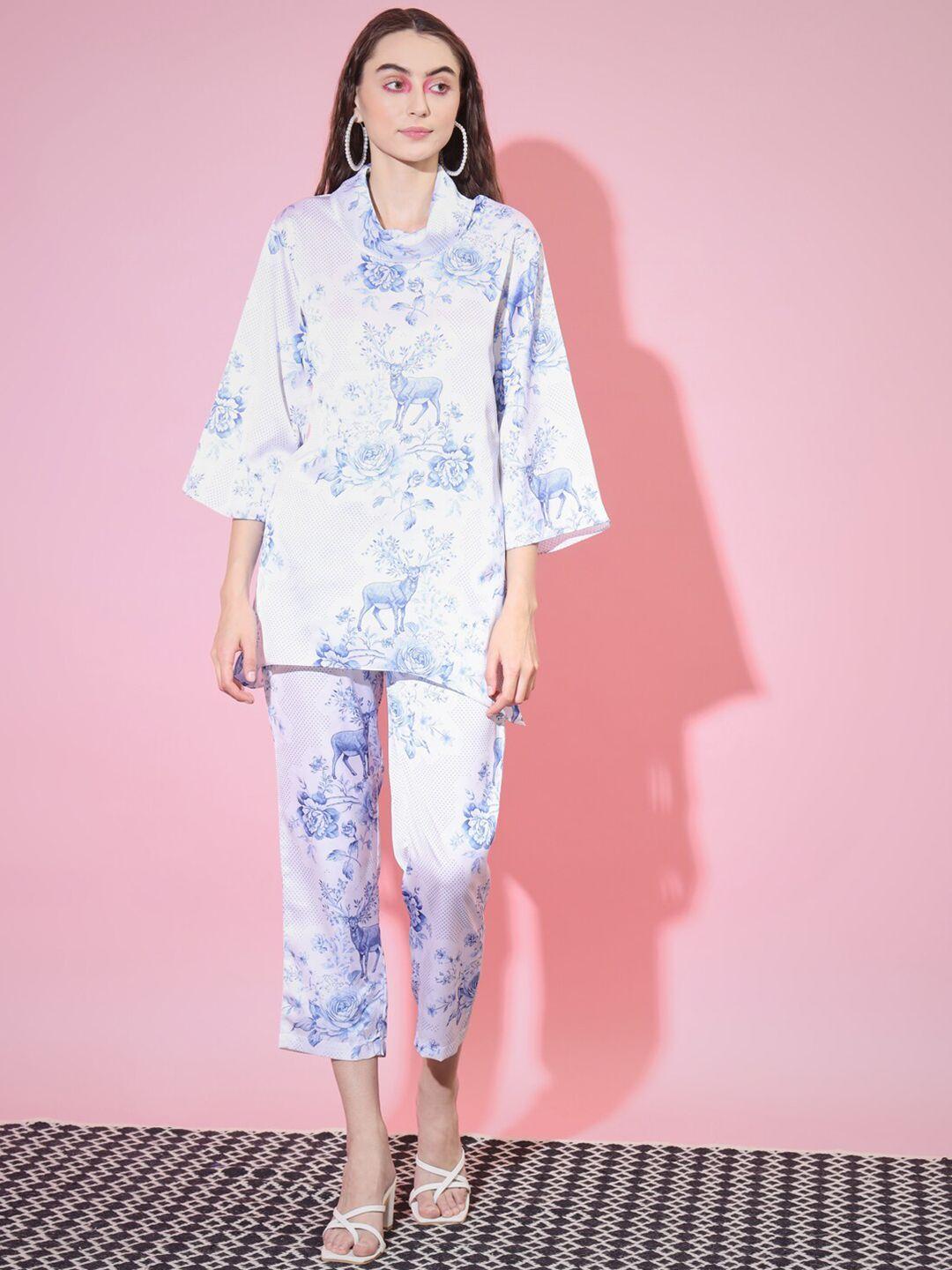 sangria printed top with trousers co-ords