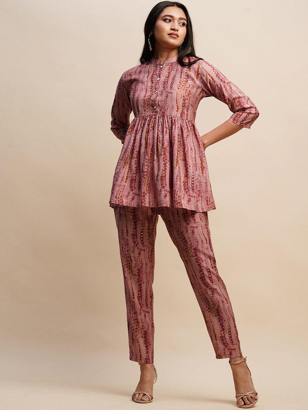 sangria printed tunic & trouser co-ords