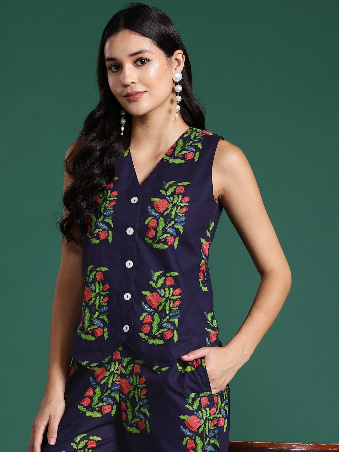 sangria pure cotton floral print co-ords