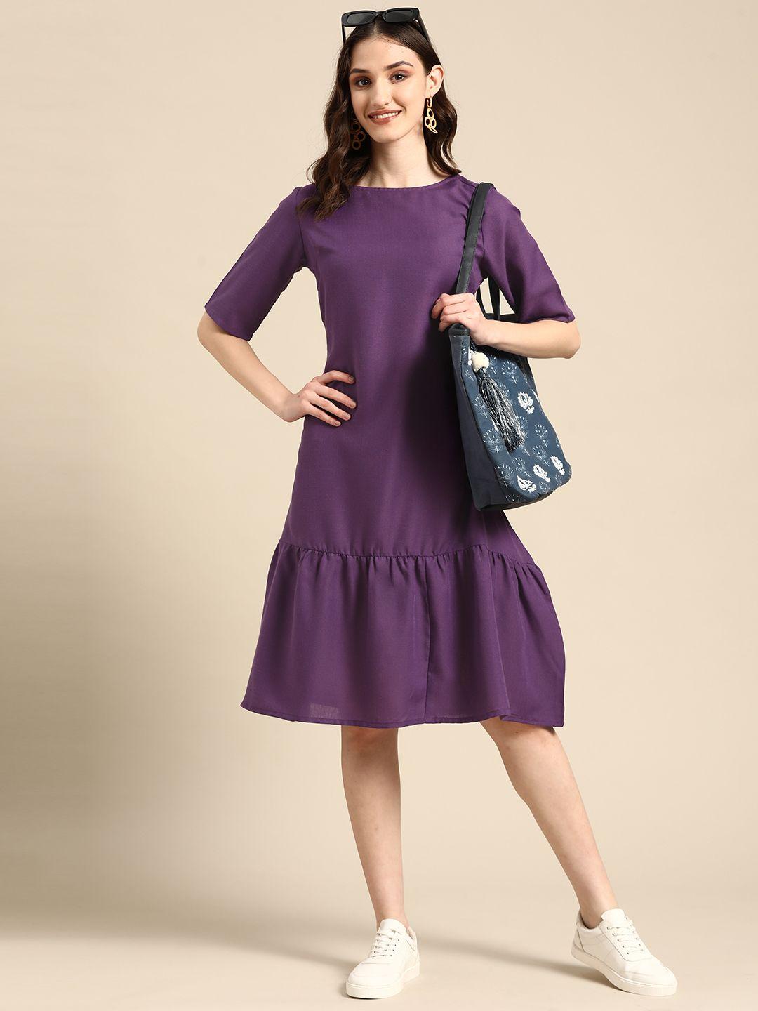 sangria purple a-line dress