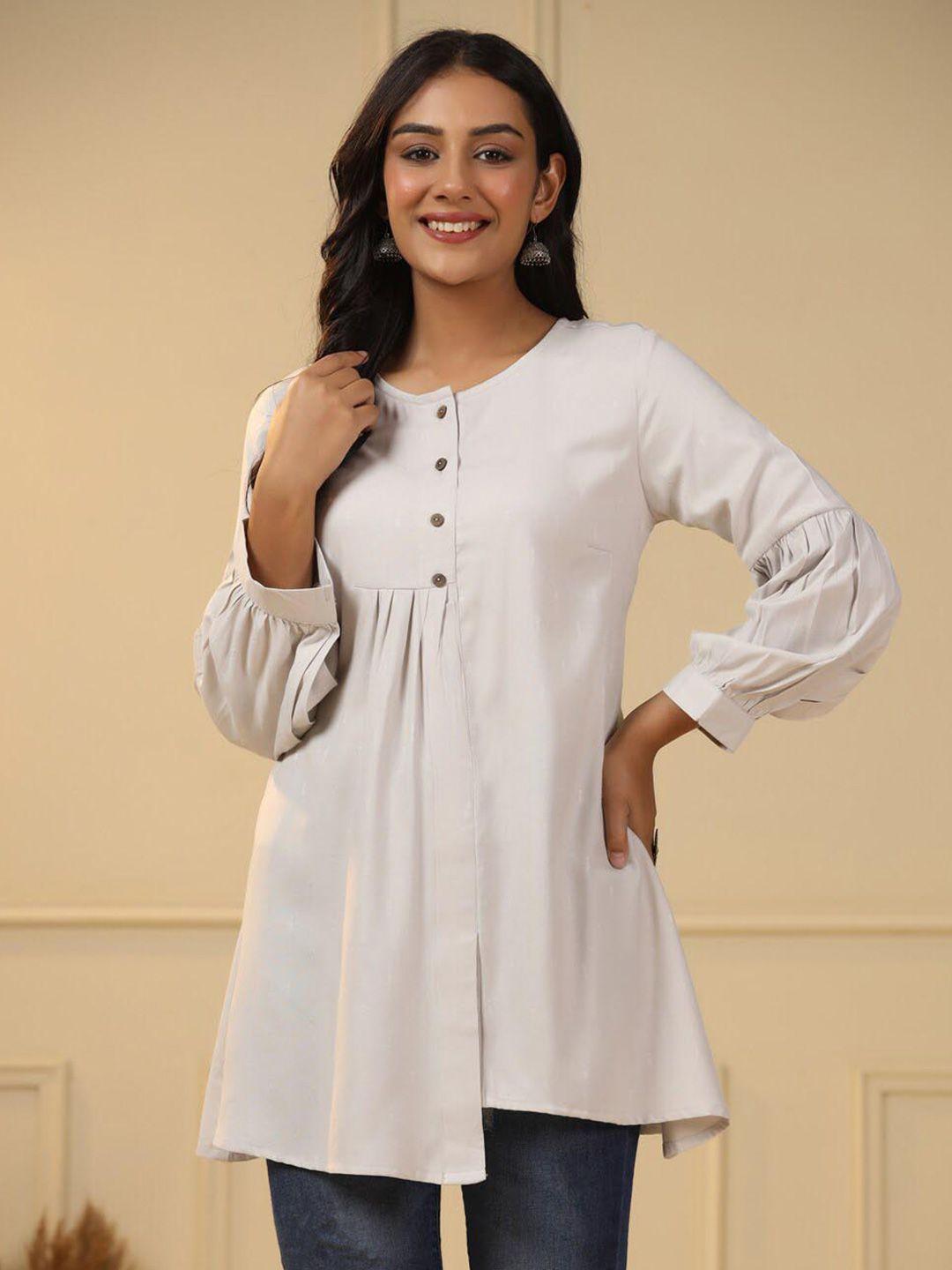 sangria round neck above knee kurti