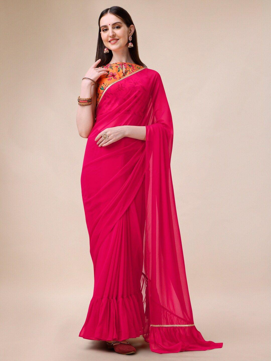 sangria ruffled saree