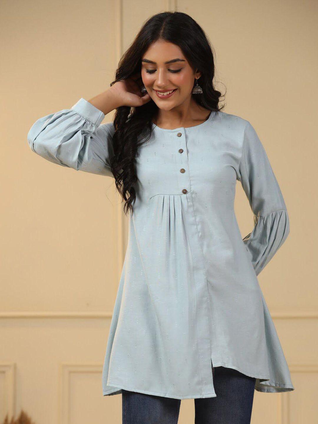 sangria self-design round neck kurti