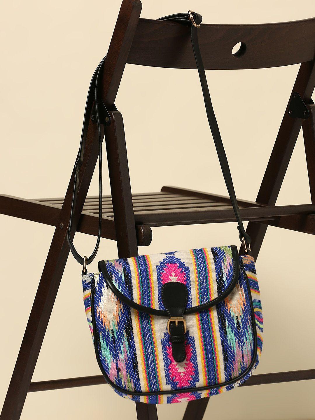 sangria self design structured sling bag
