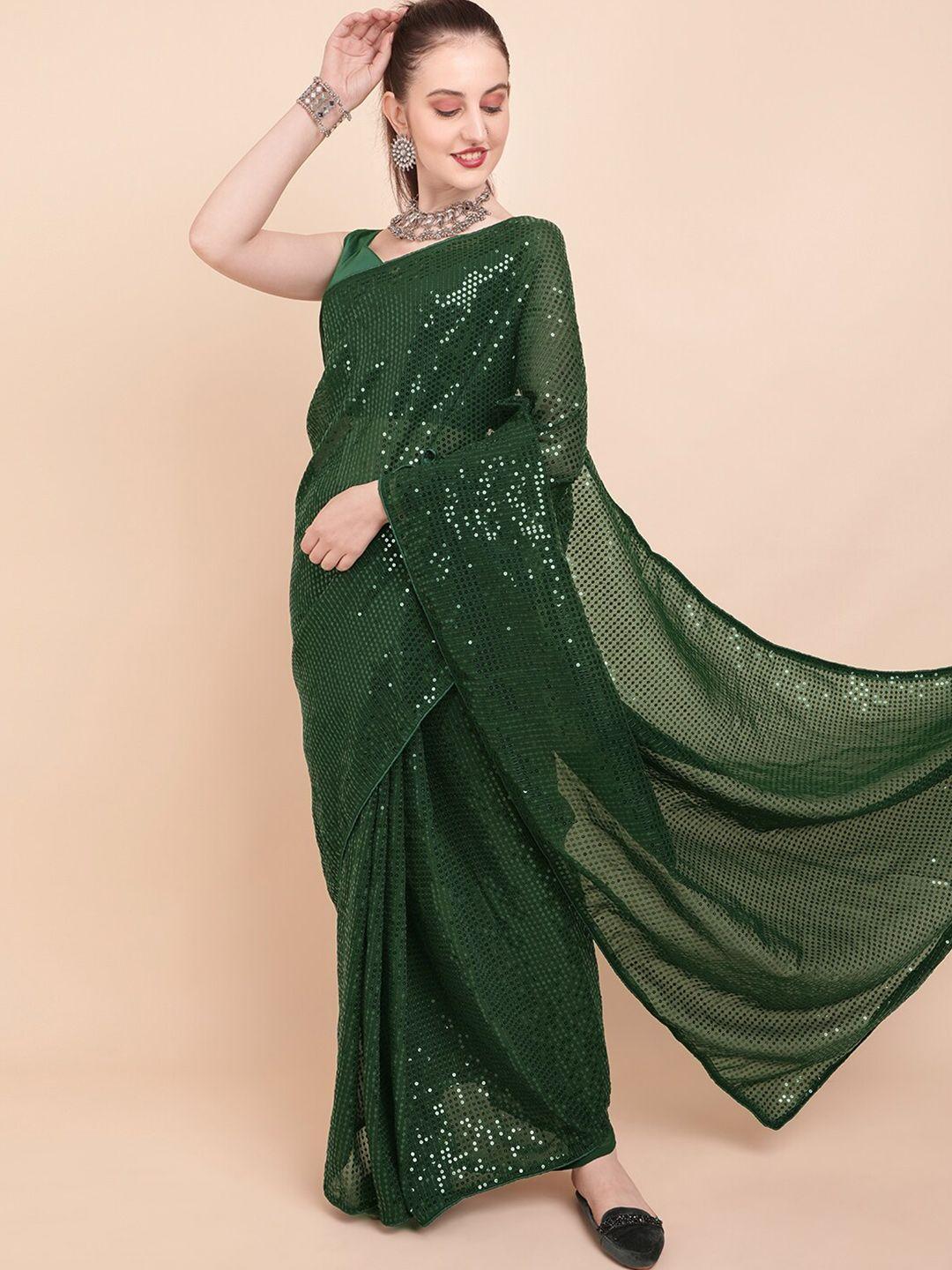 sangria sequinned pure georgette saree