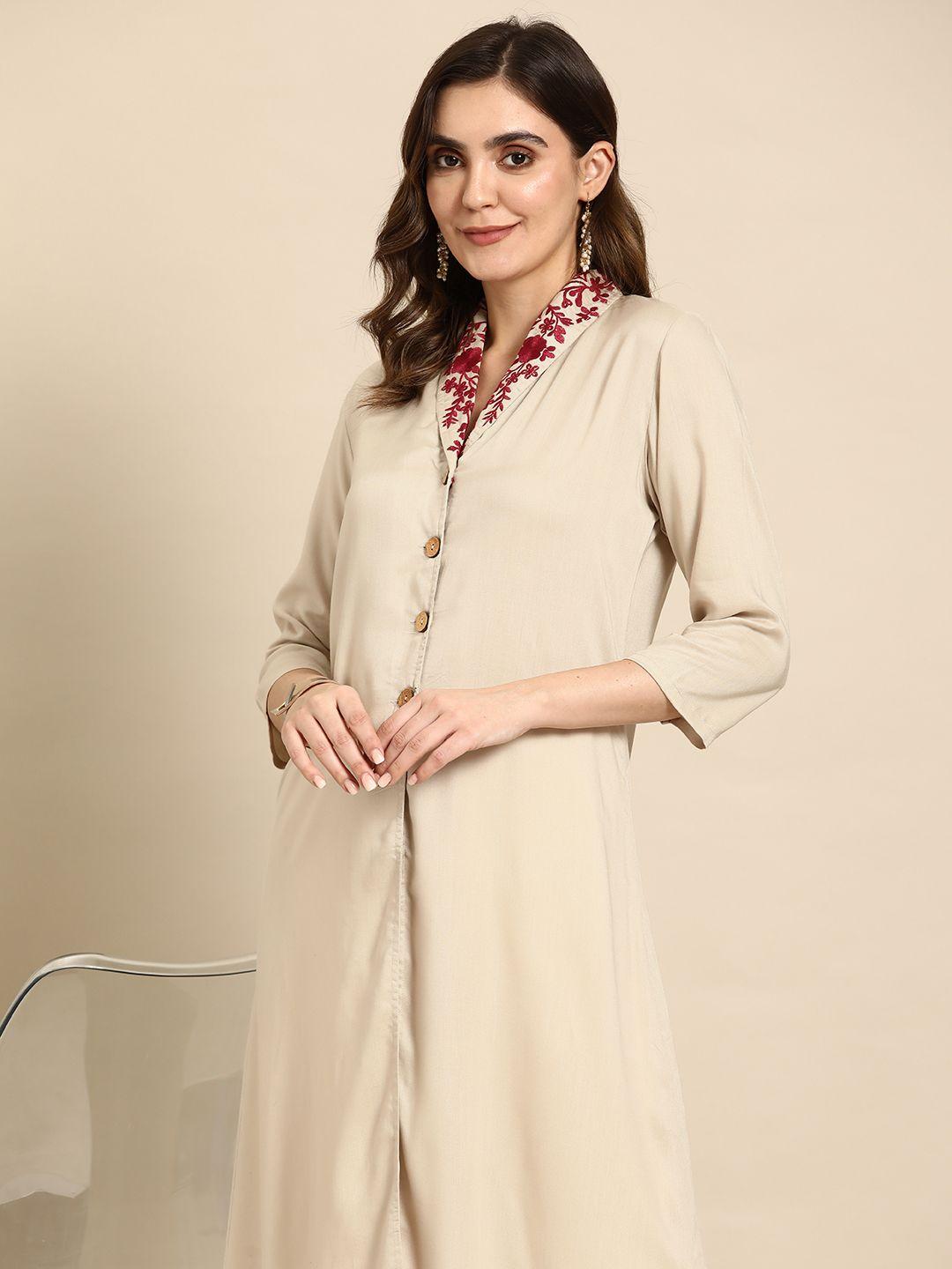 sangria shirt collar embroidered kurta