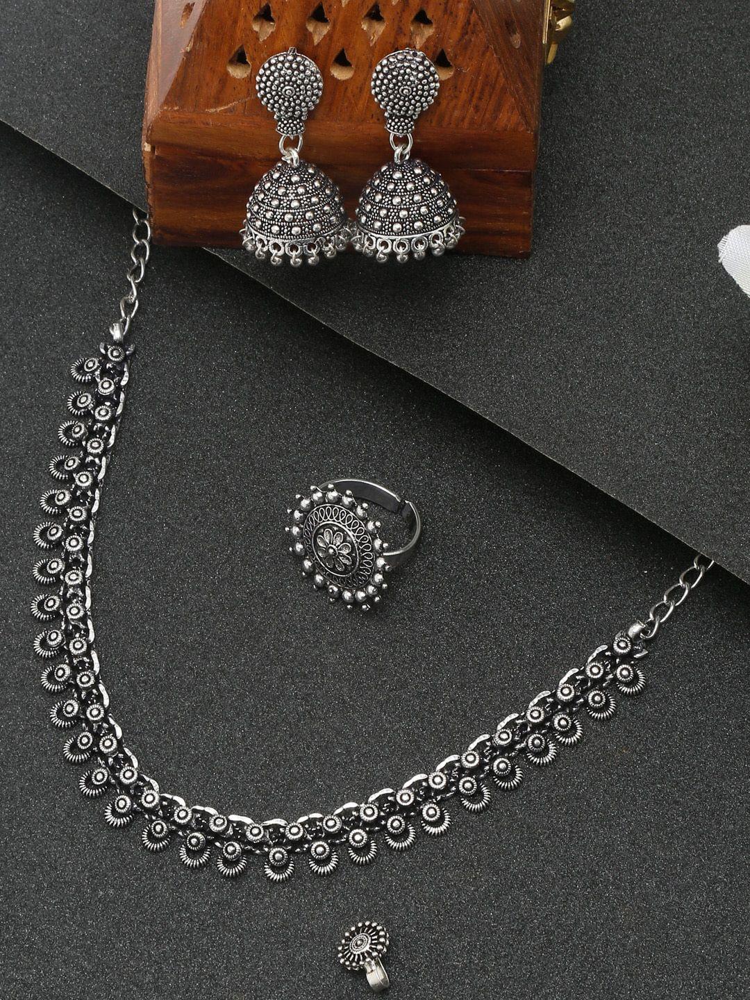 sangria silver-plated  jewellery set