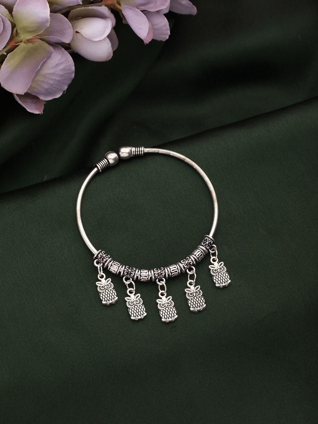 sangria silver-plated owl charm bracelet