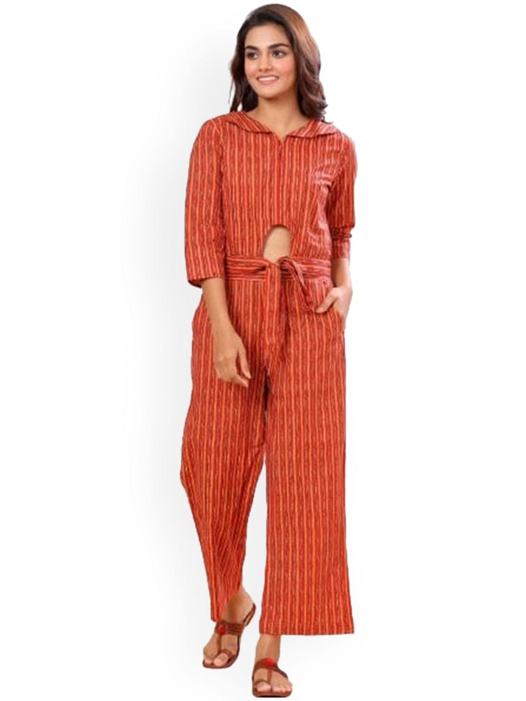 sangria striped pure cotton top & trousers set