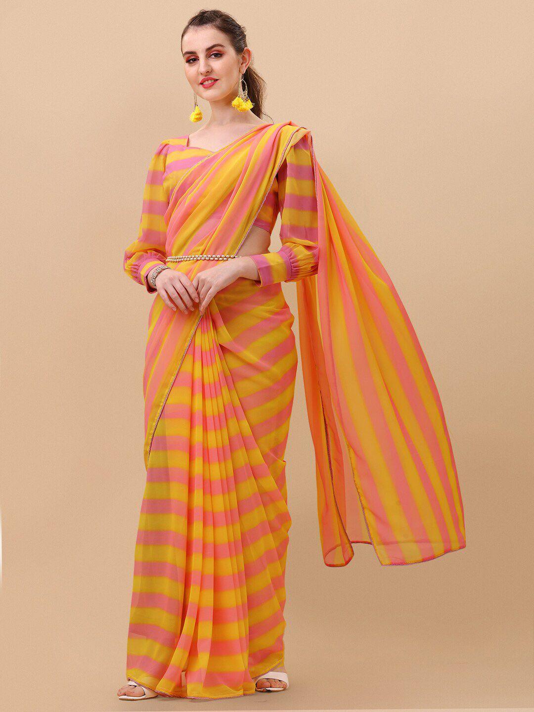 sangria striped pure georgette saree