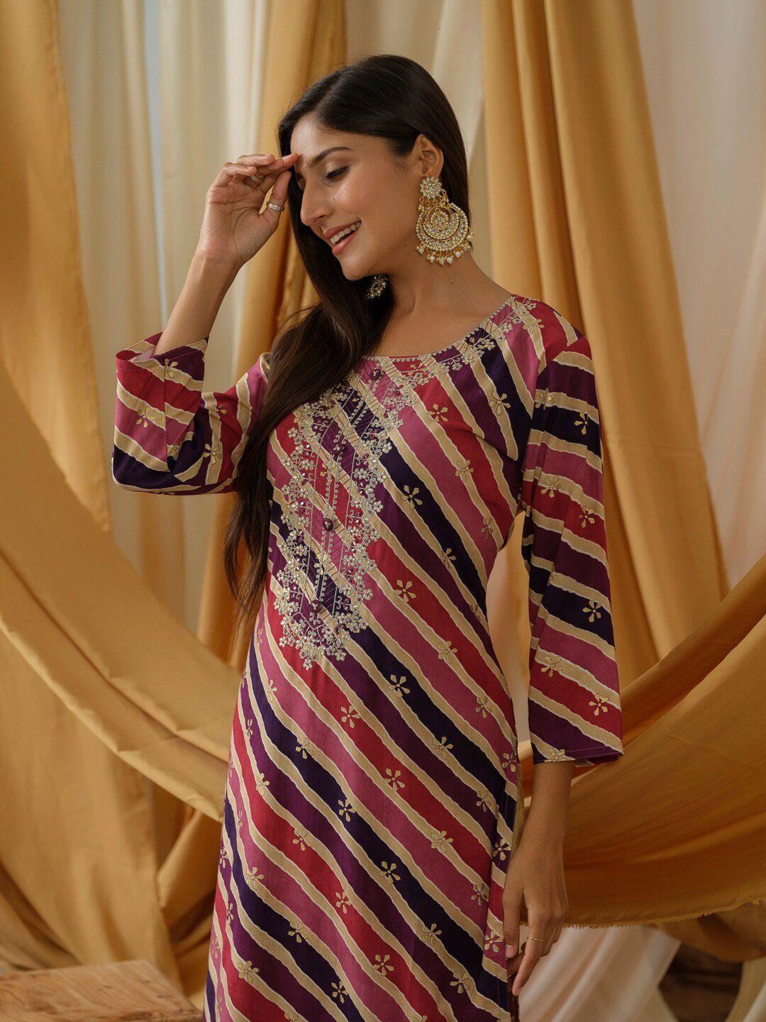 sangria striped straight kurta