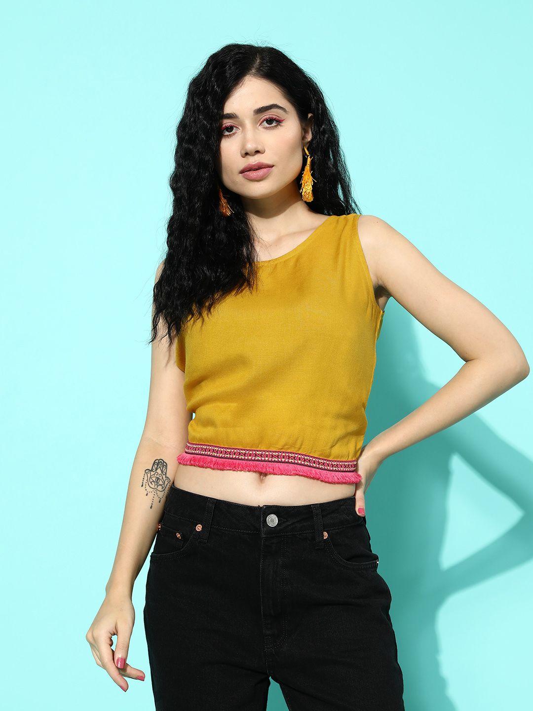 sangria styled back crop top