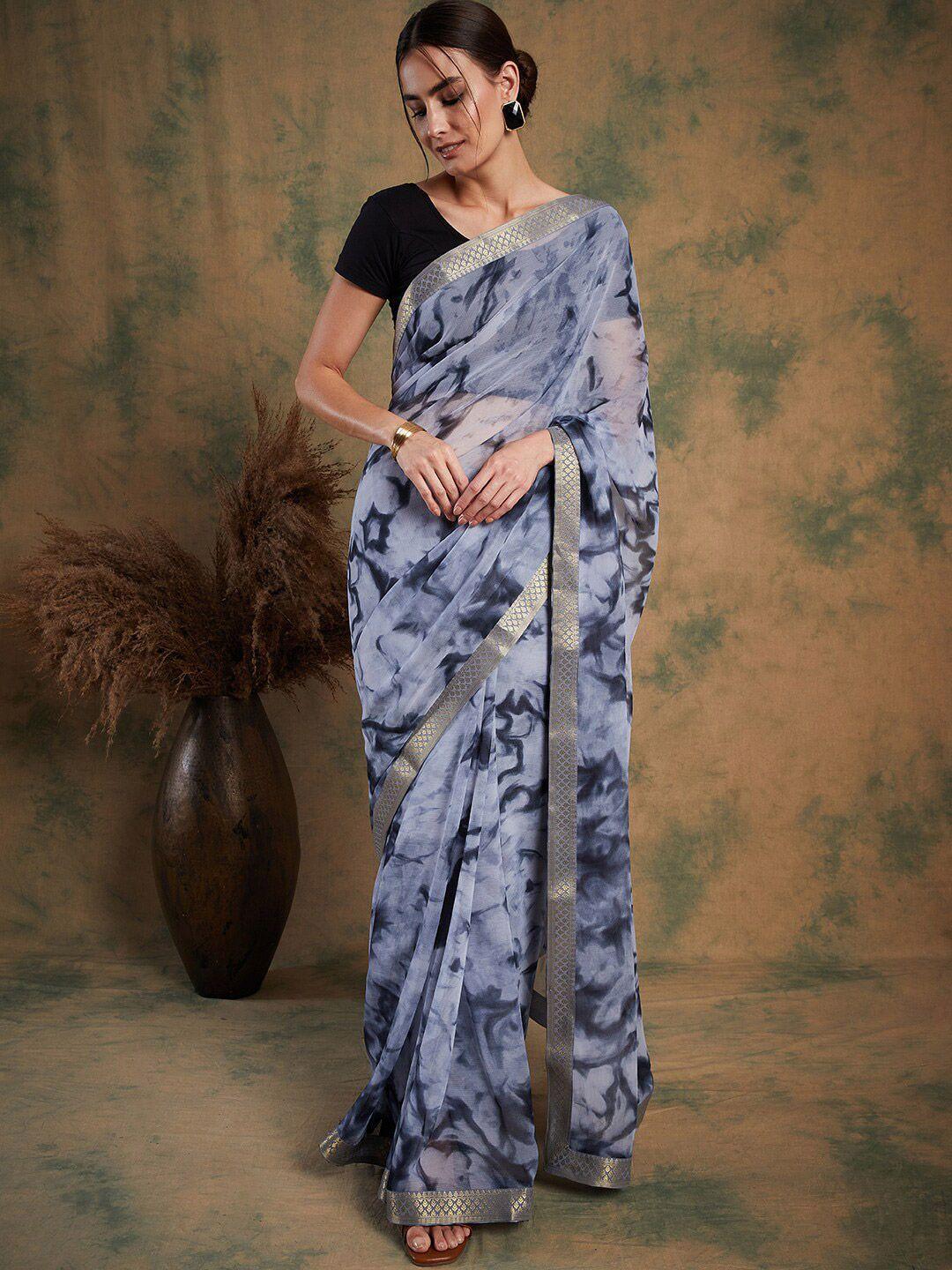 sangria tie and dye printed saree