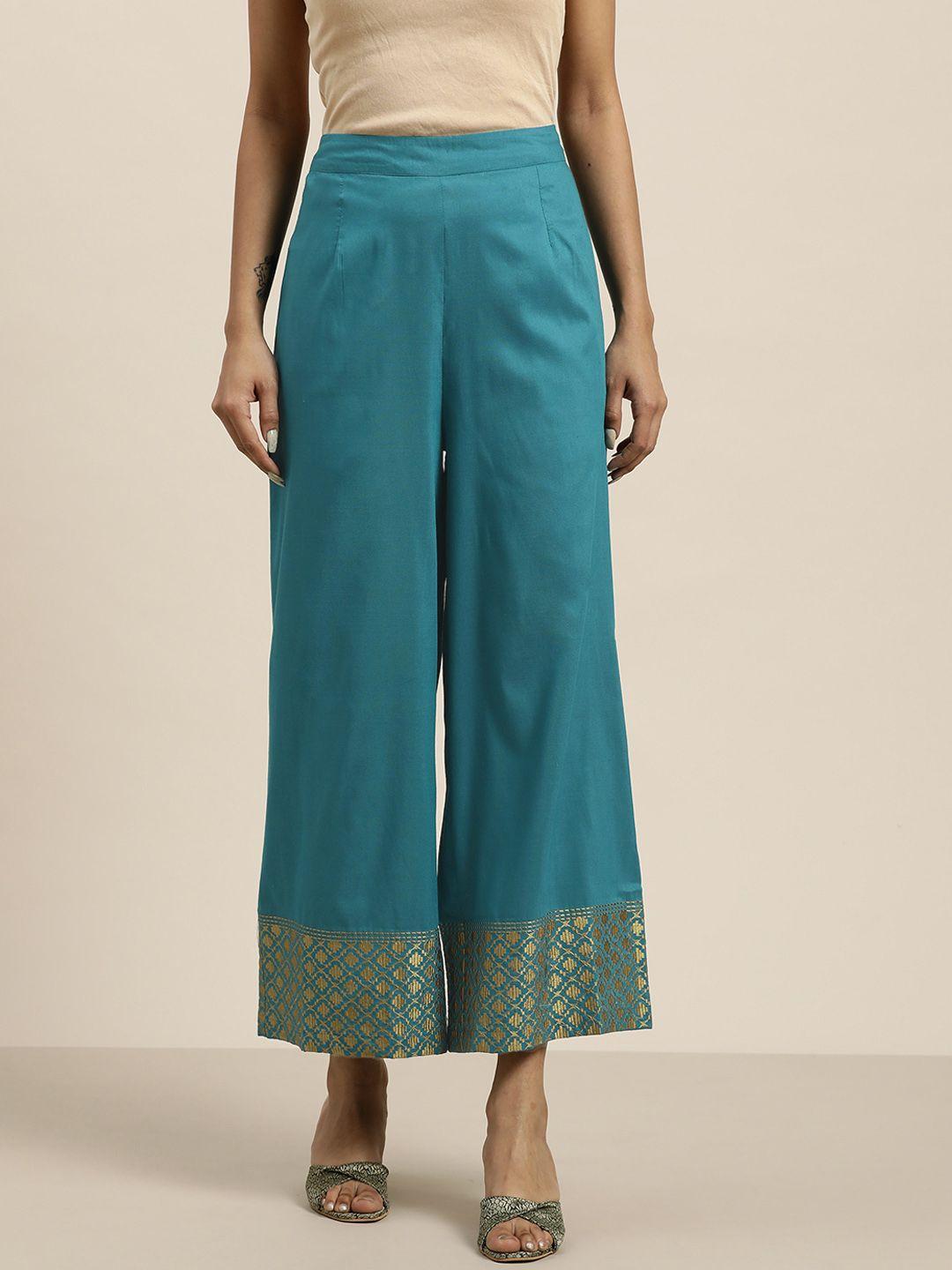 sangria women blue ethnic palazzos